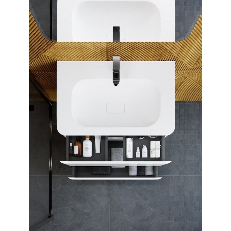 Тумба под раковину Art&Max AM-Sanremo-800-2C-SO-BL, 80 см подвесная, bianco lucido