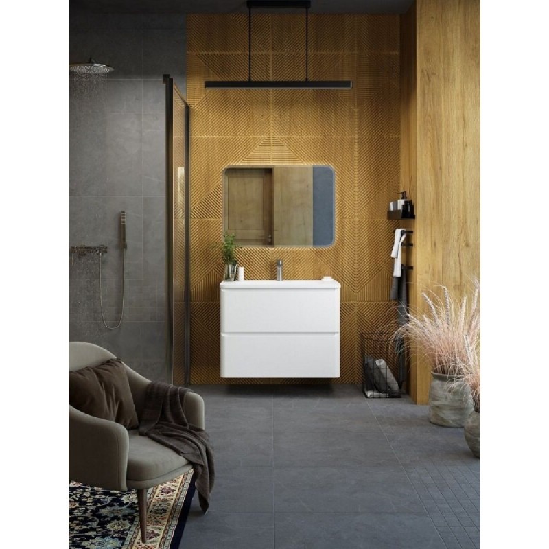 Тумба под раковину Art&Max AM-Sanremo-800-2C-SO-BL, 80 см подвесная, bianco lucido