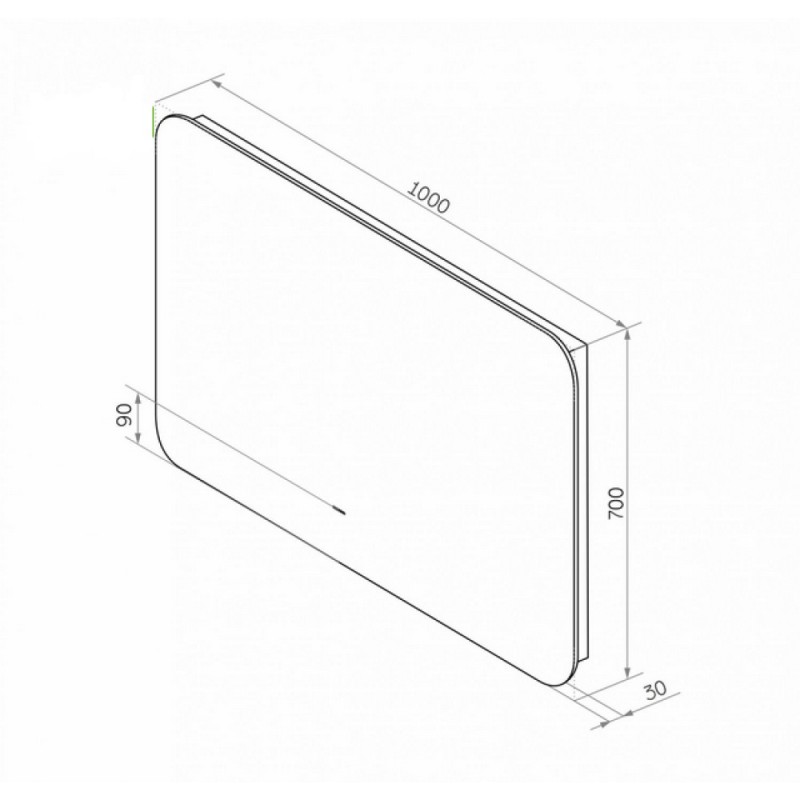 Зеркало Art&Max Siena, AM-Sie-1000-700-DS-F, 100 см, с LED-подсветкой, инфракрасный сенсор, датчик движения, диммер, цвет черный