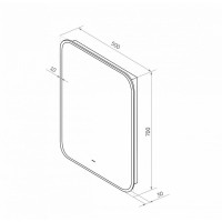Зеркало Art&Max Siena, AM-Sie-500-700-DS-F, 50 см, с LED-подсветкой, инфракрасный сенсор, датчик движения, диммер, цвет черный