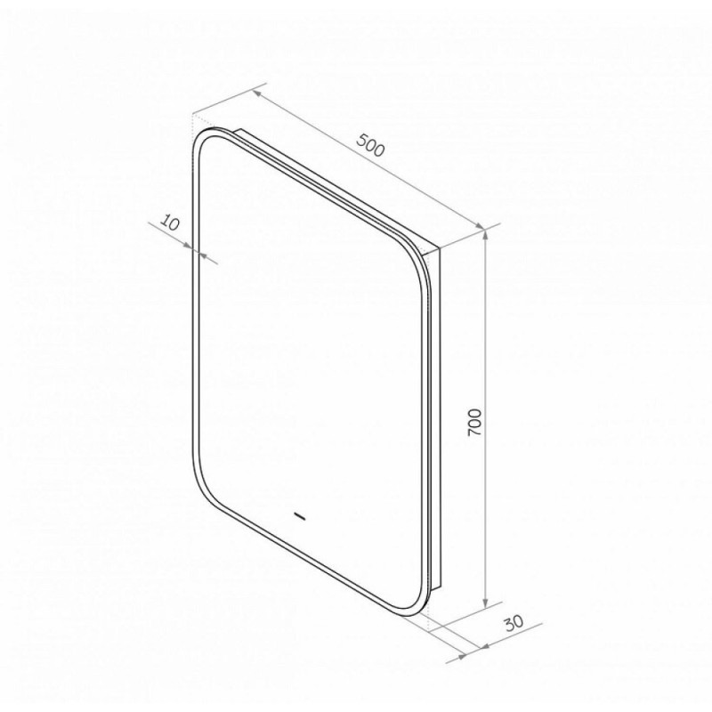 Зеркало Art&Max Siena, AM-Sie-500-700-DS-F, 50 см, с LED-подсветкой, инфракрасный сенсор, датчик движения, диммер, цвет черный