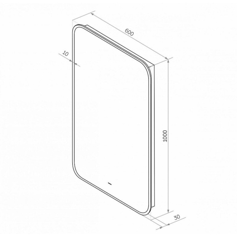 Зеркало Art&Max Siena, AM-Sie-600-1000-DS-F, 60 см, с LED-подсветкой, инфракрасный сенсор, датчик движения, диммер, цвет черный
