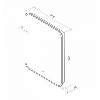 Зеркало Art&Max Siena, AM-Sie-600-700-DS-F, 60 см, с LED-подсветкой, инфракрасный сенсор, датчик движения, диммер, цвет черный
