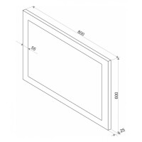 Зеркало Art&Max Soli AM-Sol-800-600-DS-F-H 80 x 60 см с подсветкой, диммер, антизапотевание