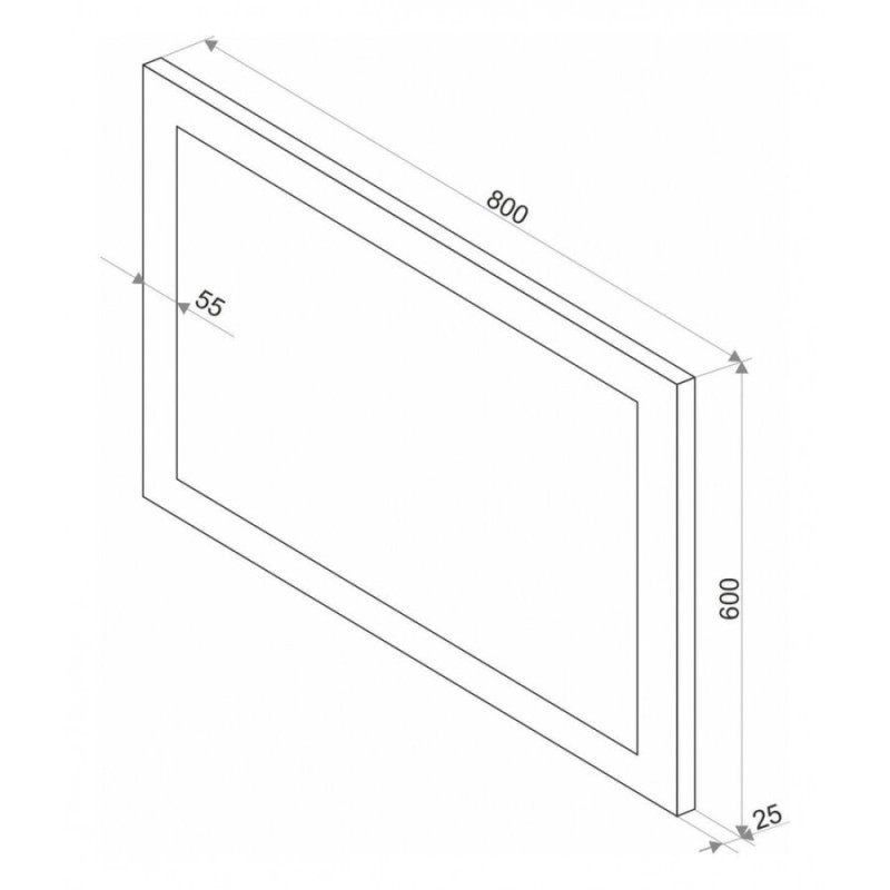 Зеркало Art&Max Soli AM-Sol-800-600-DS-F-H 80 x 60 см с подсветкой, диммер, антизапотевание
