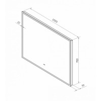 Зеркало Art&Max Sorrento, AM-Sor-1000-700-DS-F, 100 см, с LED-подсветкой, инфракрасный сенсор, датчик движения, диммер, цвет черный