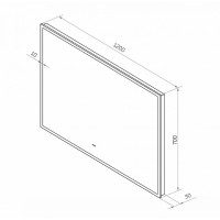 Зеркало Art&Max Sorrento, AM-Sor-1200-700-DS-F, 120 см, с LED-подсветкой, инфракрасный сенсор, датчик движения, диммер, цвет черный