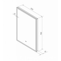 Зеркало Art&Max Sorrento, AM-Sor-500-700-DS-F, 50 см, с LED-подсветкой, инфракрасный сенсор, датчик движения, диммер, цвет черный