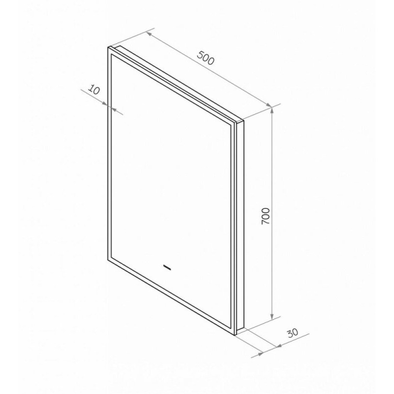 Зеркало Art&Max Sorrento, AM-Sor-500-700-DS-F, 50 см, с LED-подсветкой, инфракрасный сенсор, датчик движения, диммер, цвет черный