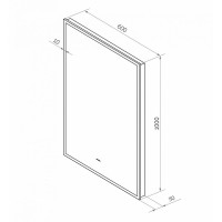 Зеркало Art&Max Sorrento, AM-Sor-600-1000-DS-F, 60 см, с LED-подсветкой, инфракрасный сенсор, датчик движения, диммер, цвет черный