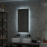 Зеркало Art&Max Sorrento, AM-Sor-600-1000-DS-F, 60 см, с LED-подсветкой, инфракрасный сенсор, датчик движения, диммер, цвет черный