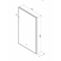 Зеркало Art&Max Sorrento, AM-Sor-600-1200-DS-F, 60 см, с LED-подсветкой, инфракрасный сенсор, датчик движения, диммер, цвет черный