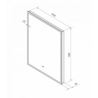Зеркало Art&Max Sorrento, AM-Sor-600-700-DS-F, 60 см, с LED-подсветкой, инфракрасный сенсор, датчик движения, диммер, цвет черный