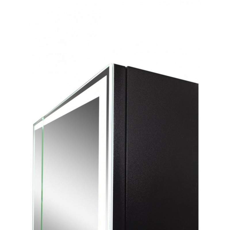 Зеркальный шкаф Art&Max Techno, AM-Tec-1000-800-2D-F-Nero, 100 см, с подсветкой, цвет черный матовый