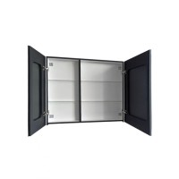 Зеркальный шкаф Art&Max Techno, AM-Tec-1000-800-2D-F-Nero, 100 см, с подсветкой, цвет черный матовый