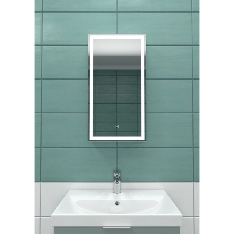 Зеркальный шкаф Art&Max Techno, AM-Tec-350-650-1D-L-DS-F, 35 см, с подсветкой, L, цвет белый матовый