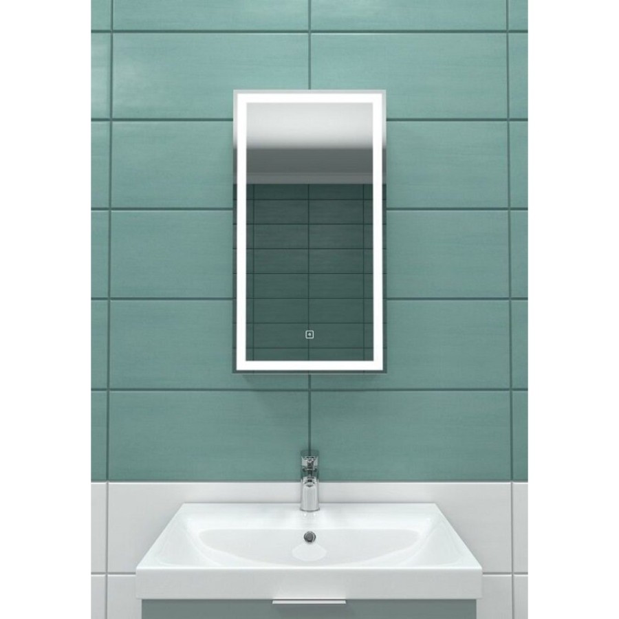 Зеркальный шкаф Art&Max Techno, AM-Tec-350-650-1D-L-DS-F, 35 см, с подсветкой, L, цвет белый матовый