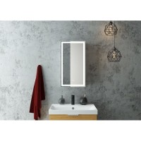 Зеркальный шкаф Art&Max Techno, AM-Tec-350-650-1D-L-DS-F, 35 см, с подсветкой, L, цвет белый матовый
