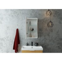 Зеркальный шкаф Art&Max Techno, AM-Tec-350-650-1D-R-DS-F, 35 см, с подсветкой, R, цвет белый матовый