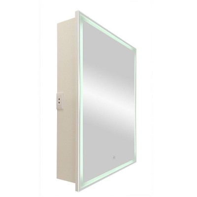 Зеркальный шкаф Art&Max Techno, AM-Tec-550-800-1D-R-DS-F, 55 см, с подсветкой, правый, цвет белый