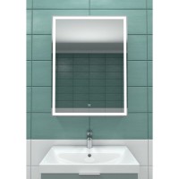 Зеркальный шкаф Art&Max Techno, AM-Tec-550-800-1D-R-DS-F, 55 см, с подсветкой, правый, цвет белый