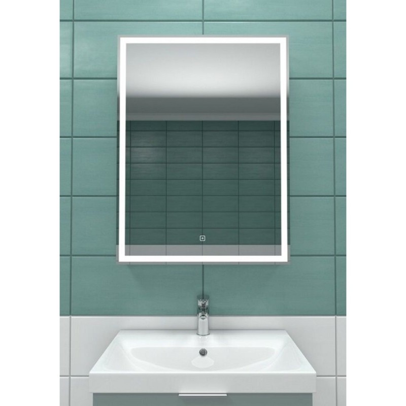 Зеркальный шкаф Art&Max Techno, AM-Tec-550-800-1D-R-DS-F, 55 см, с подсветкой, правый, цвет белый
