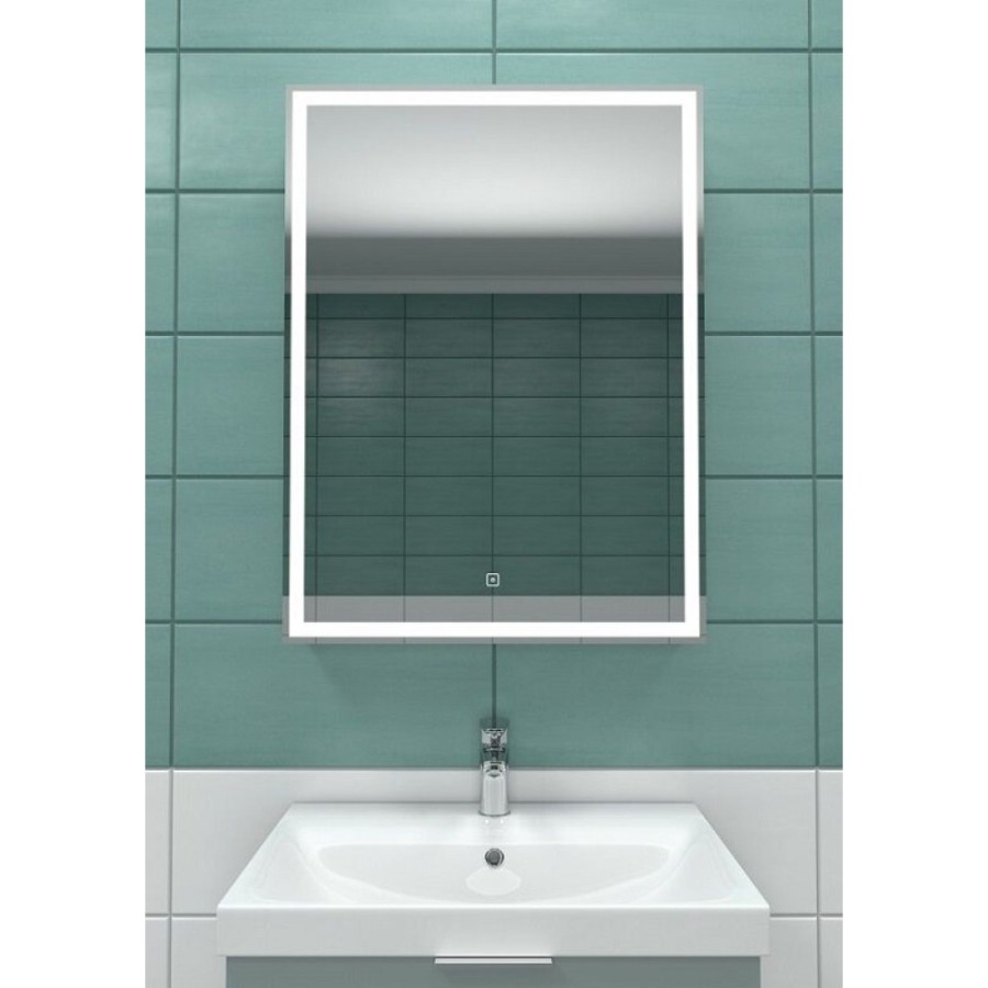 Зеркальный шкаф Art&Max Techno, AM-Tec-550-800-1D-R-DS-F, 55 см, с подсветкой, правый, цвет белый