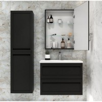 Зеркальный шкаф Art&Max Techno, AM-Tec-600-800-1D-DS-F-Nero, 60 см, с подсветкой, реверсивный, цвет черный матовый
