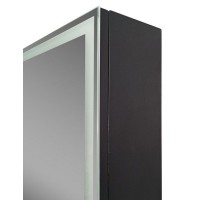 Зеркальный шкаф Art&Max Techno, AM-Tec-600-800-1D-DS-F-Nero, 60 см, с подсветкой, реверсивный, цвет черный матовый