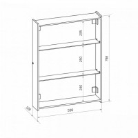 Зеркальный шкаф Art&Max Techno, AM-Tec-600-800-1D-DS-F-Nero, 60 см, с подсветкой, реверсивный, цвет черный матовый