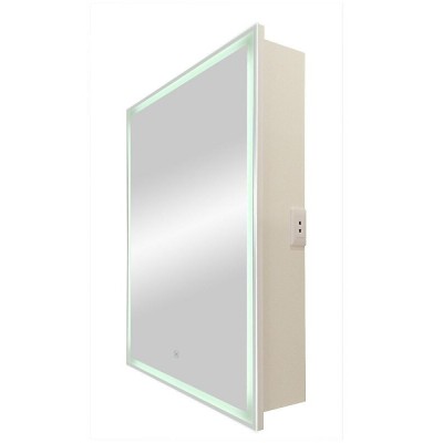 Зеркальный шкаф Art&Max Techno, AM-Tec-600-800-1D-L-DS-F, 60 см, с подсветкой, левый, цвет белый