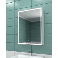 Зеркальный шкаф Art&Max Techno, AM-Tec-600-800-1D-L-DS-F, 60 см, с подсветкой, левый, цвет белый