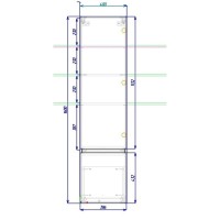 Пенал Art&Max Techno AM-Techno-1600-AC-SO-LS935-L, 40 см, левый, цвет бетон лофт натуральный
