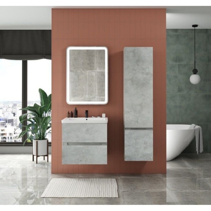 Пенал Art&Max Techno AM-Techno-1600-AC-SO-LS935-R, 40 см, правый, цвет бетон лофт натуральный