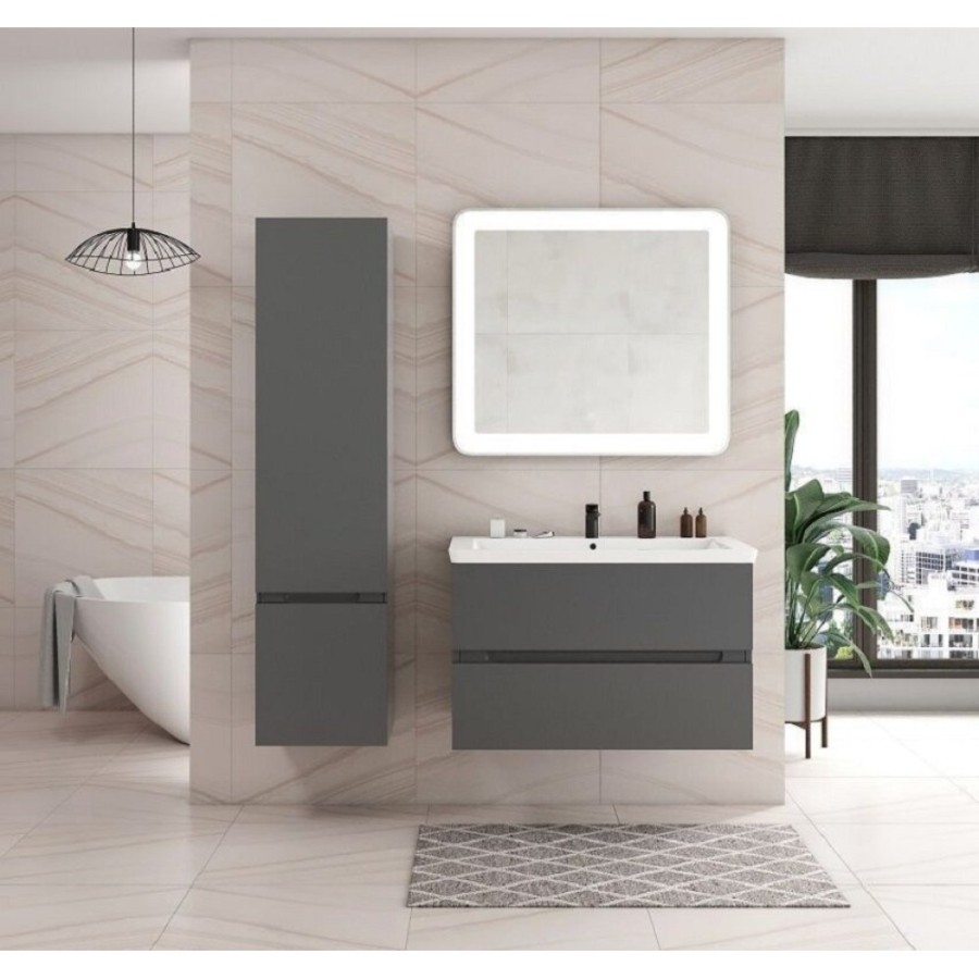 Пенал Art&Max Techno AM-Techno-1600-AC-SO-ZB815-L, 40 см, левый, цвет смоки софт