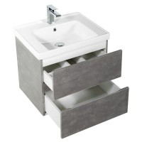 Тумба под раковину Art&Max Techno 60 см подвесная, айс какао, AM-Techno-600-2C-SO-FC305
