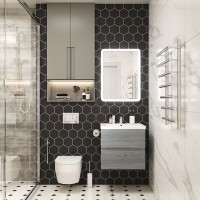 Тумба под раковину Art&Max Techno 60 см подвесная, сосна, AM-Techno-600-2C-SO-LW635