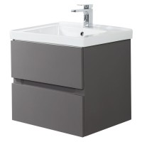 Тумба под раковину Art&Max Techno 60 см подвесная, смоки софт, AM-Techno-600-2C-SO-ZB815
