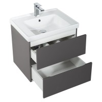 Тумба под раковину Art&Max Techno 70 см подвесная, смоки софт, AM-Techno-700-2C-SO-ZB815