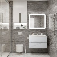 Тумба под раковину Art&Max Techno 90 см подвесная, монти мрамор, AM-Techno-900-2C-SO-MR960