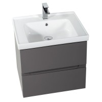 Тумба под раковину Art&Max Techno 90 см подвесная, смоки софт, AM-Techno-900-2C-SO-ZB815