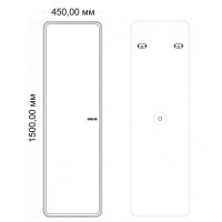 Зеркало Art&Max Terni, AM-Ter-450-1500-DS-F-T, 45 см, LED подсветка, сенсорный выключатель, диммер, с часами, цвет белый