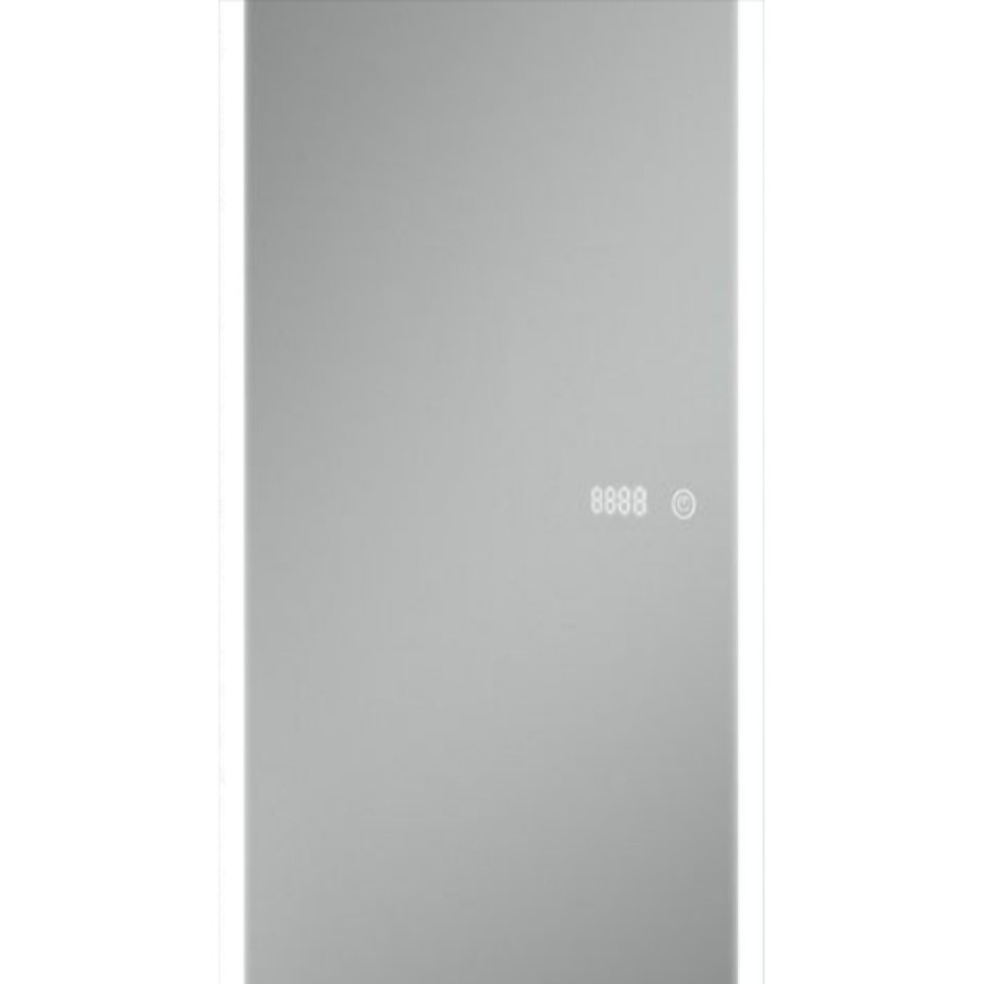 Зеркало Art&Max Terni, AM-Ter-450-1500-DS-F-T, 45 см, LED подсветка, сенсорный выключатель, диммер, с часами, цвет белый