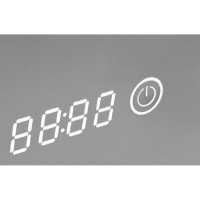 Зеркало Art&Max Terni, AM-Ter-450-1500-DS-F-T, 45 см, LED подсветка, сенсорный выключатель, диммер, с часами, цвет белый