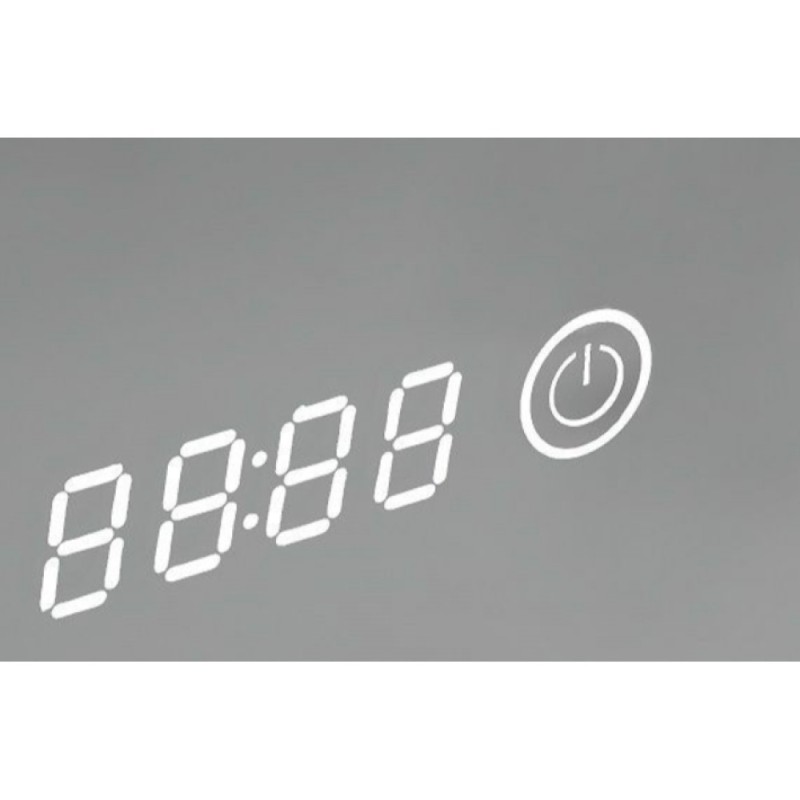Зеркало Art&Max Terni, AM-Ter-450-1500-DS-F-T, 45 см, LED подсветка, сенсорный выключатель, диммер, с часами, цвет белый