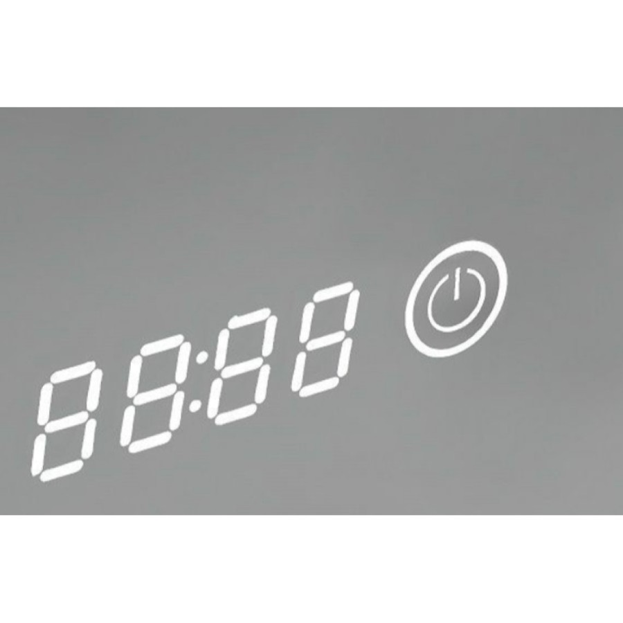 Зеркало Art&Max Terni, AM-Ter-450-1500-DS-F-T, 45 см, LED подсветка, сенсорный выключатель, диммер, с часами, цвет белый
