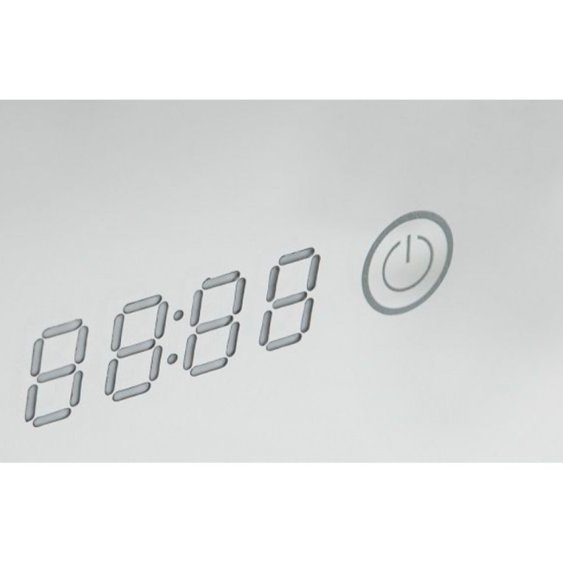 Зеркало Art&Max Terni, AM-Ter-450-1500-DS-F-T, 45 см, LED подсветка, сенсорный выключатель, диммер, с часами, цвет белый