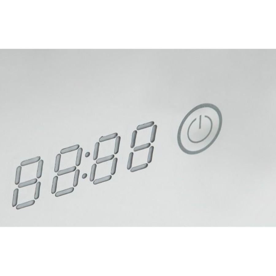 Зеркало Art&Max Terni, AM-Ter-450-1500-DS-F-T, 45 см, LED подсветка, сенсорный выключатель, диммер, с часами, цвет белый
