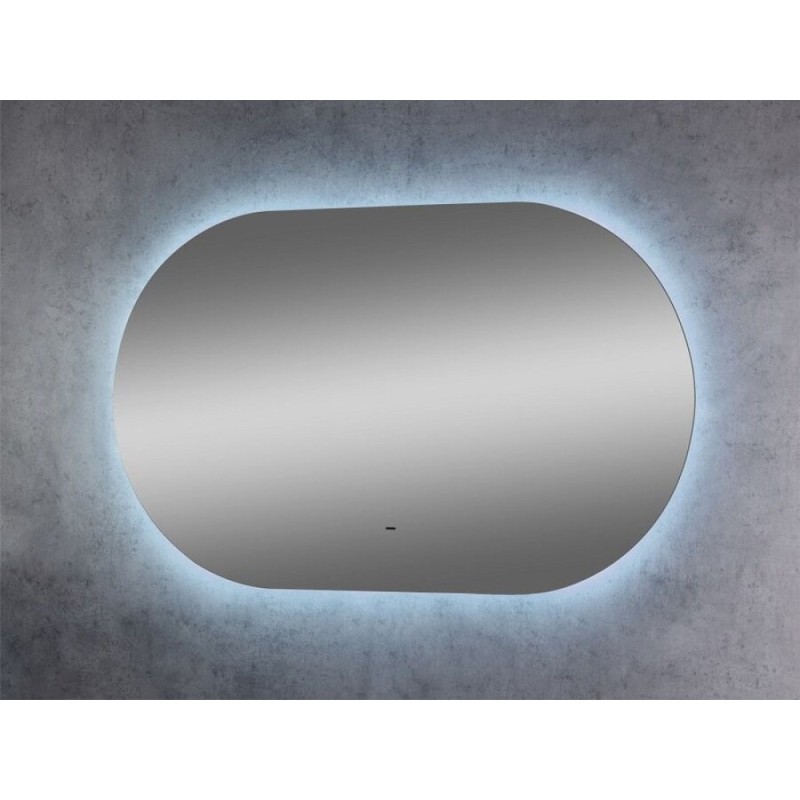 Зеркало Art&Max Torino 100 см с подсветкой, белый, AM-Tor-1000-600-DS-F