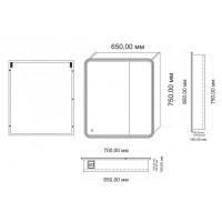 Зеркальный шкаф Art&Max Verona 70 см с подсветкой, белый